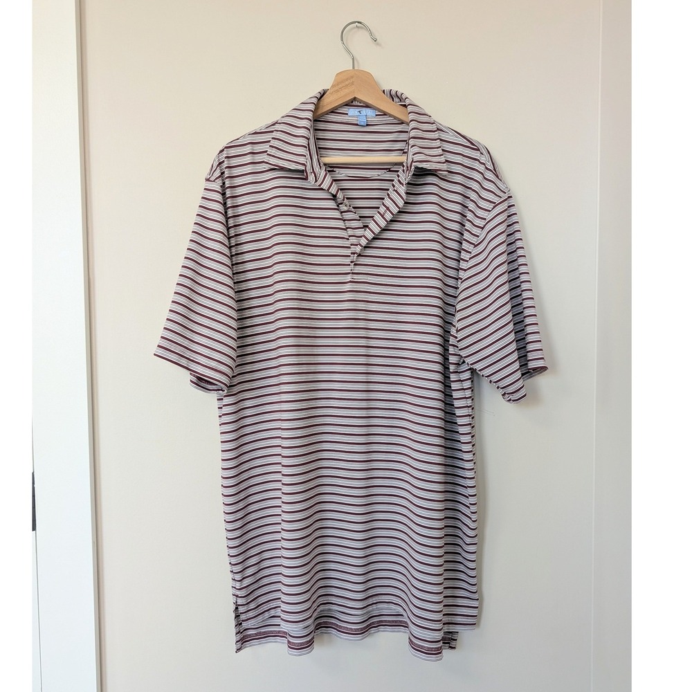 Genteal Striped Polo Shirt Mens XL Preformance Golf Classic